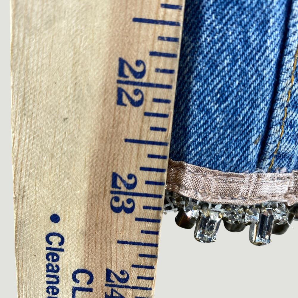 Vintage Levi’s USA Beaded Jeans Women’s 2 Button Fly Custom Embellished Denim - Picture 14 of 14